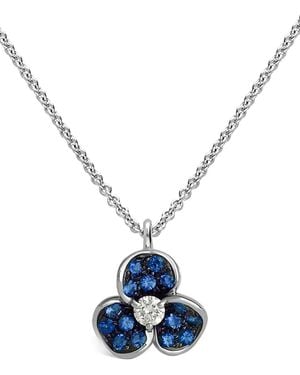 Leo Pizzo 18K Candy Flora Diamond And Sapphire Pendant Necklace - Blue
