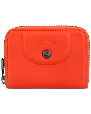 Longchamp Portefeuille Zippé À Détail De Logo - Red