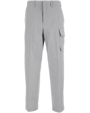 Fendi Gabardine Cargo Pants With Large Patch Pocket - Gray