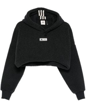 adidas X Moon Boot Cropped Fleece Hoodie - Black