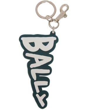 Bally Sculpted-Logo Keyring - White