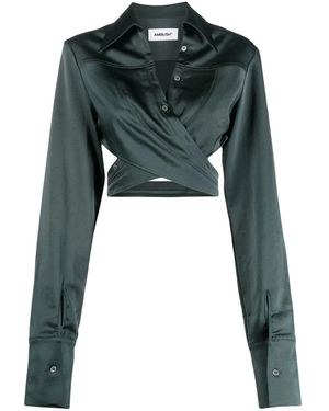 Ambush Cropped Wrap Shirt - Green
