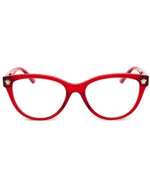 Versace Medusa Sonnenbrille Mit Ovalem Gestell - Rot