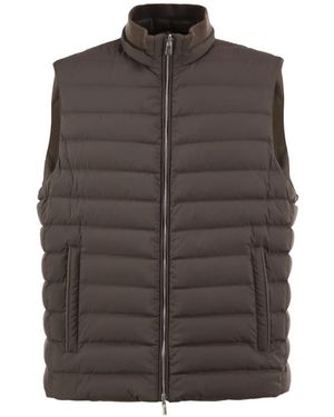 Fedeli Rodeo Reversible Quilted Gilet - Brown