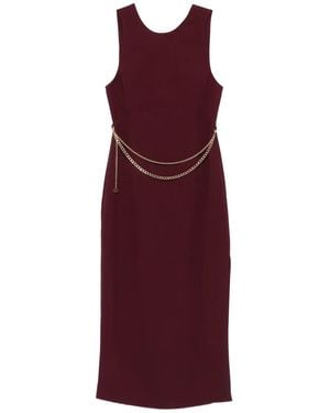 Twinset Chain-Embellished Sleeveless Midi Dress - Purple