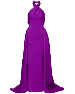 Solace London Rumi Halterneck Maxi Dress - Purple