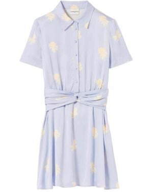 Claudie Pierlot Floral Satin Dress - Blue