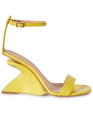 Off-White c/o Virgil Abloh Yellow Jug Wedge-heel Leather Sandals - Women's - Leather