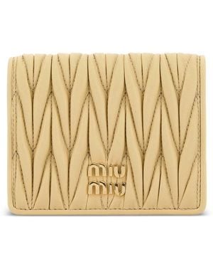 Miu Miu Portemonnaie Aus Matelassé-Leder - Natur