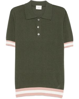 CHE Stripe-Trim Pointelle-Knit Polo Shirt - Green