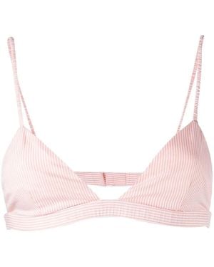 ANDAMANE Stripe-Print Bralette Top - Pink