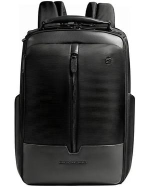 Piquadro Sac À Dos Pour Ordinateur Avec Fermeture Zippée - Noir