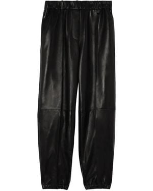 Burberry Leather Jogging Pants - Black