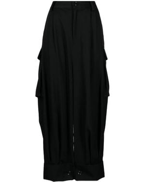 Yohji Yamamoto Pantaloni Con Cavallo Basso - Nero