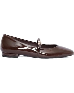 Sergio Levantesi Ambra56 Strap Ballet Flats - Brown