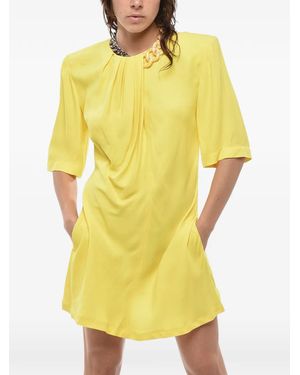 Stella McCartney Falabella Chain-Embellishment Mini Dress - Yellow