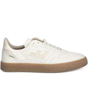 Flamingos Burela Bold Logo-Patch Panelled Trainers - White