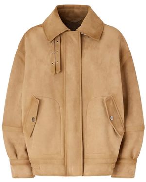 Ermanno Scervino Buckle-Detail Leather Jacket - Natural