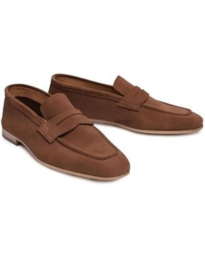 LOJA DAS MEIAS Suede Slip-On Loafers - Brown