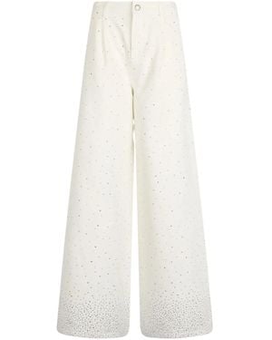 Liu Jo Rhinestone-Embellished Flared Jeans - White
