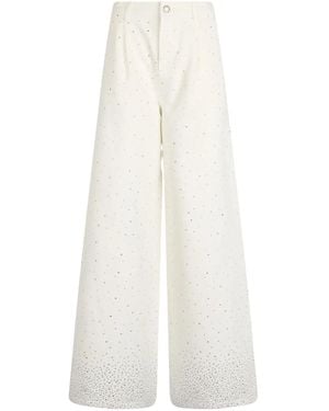 Liu Jo Rhinestone-Embellished Flared Jeans - White
