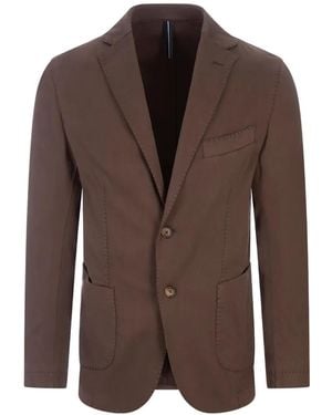 RUSSO CAPRI Buttoned Cotton Blazer - Brown