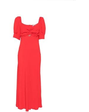 Vivetta Gathered Puff-Sleeve Midi Dress