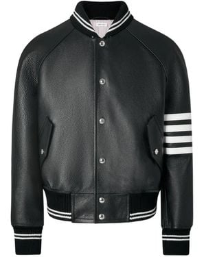 Thom Browne Leren Jack - Zwart