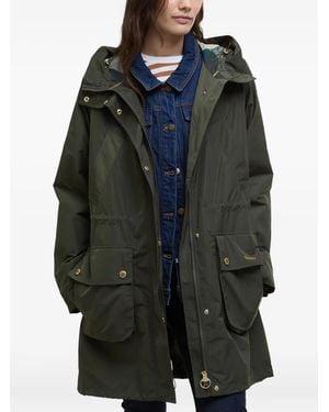Barbour Hooded Drawstring-Waist Parka Coat - Black