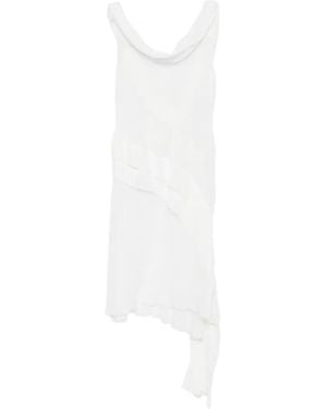 GIMAGUAS Boa Asymmetrical Dress - White