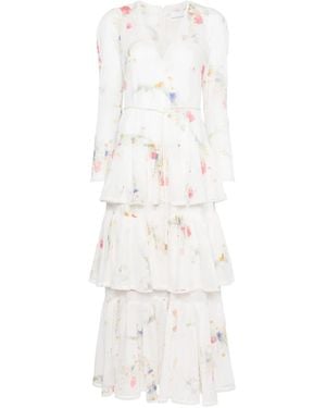Zimmermann/Lucky フローラル コットン マキシワンピース Zimmermann Lucky ドレス ホワイト | Lyst