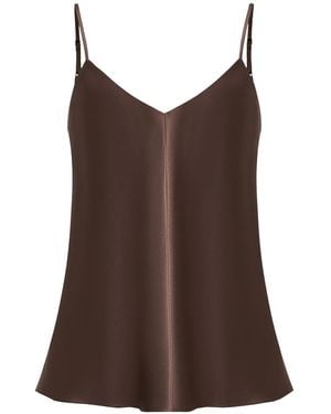 12 STOREEZ Vネック シルクトップ - ブラウン