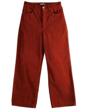 AURALEE Corduroy Straight-Leg Trousers - Red