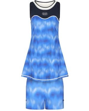 EA7 Tennisjurk Met Abstracte Print - Blauw