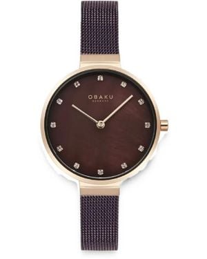 Obaku Anemone Armbanduhr Mit Mesh-Riemen 32Mm - Braun