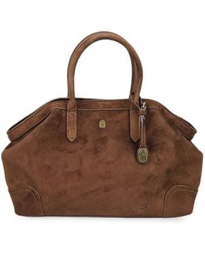 Ash Justine Suede Tote Bag - Brown