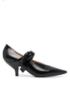 Maison Margiela Crossover-Strap Court Shoes - Black
