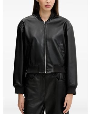 HUGO Zip-Front Ribbed-Cuff Jacket - Black