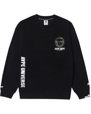 Aape By A Bathing Ape Moonface Graphic Sweatshirt - Black