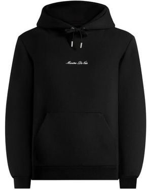 Manière De Voir Gustave Logo-Embroidery Regular-Fit Hoodie - Black