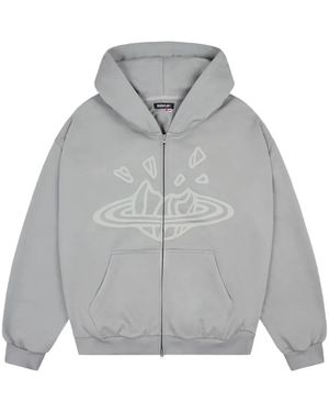BROKEN PLANET Zip-Up Long-Sleeve Hoodie - Grey