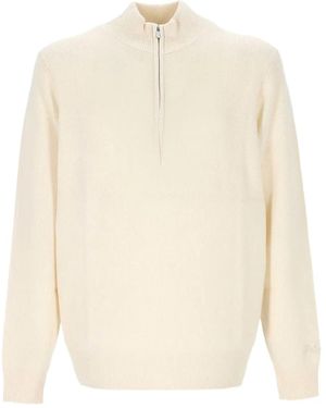 MC2 Saint Barth 'Jermyn Lambswool' Zip-Up Turtleneck Jumper - White