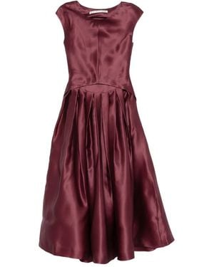 Mark Kenly Domino Tan Dilia Atelier Pleated Dress - Purple