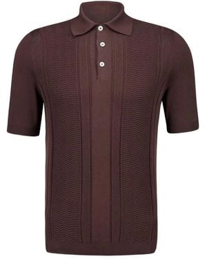 Brunello Cucinelli Jacquard-Knit Polo Shirt - Brown