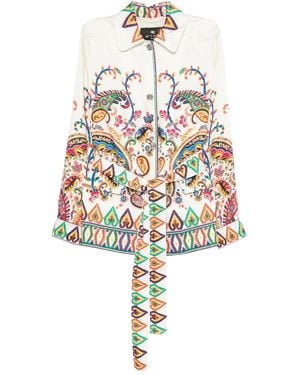Etro Safari Jacket With Belt - White