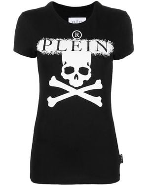 Philipp Plein Skull-Print Short-Sleeve T-Shirt - Black