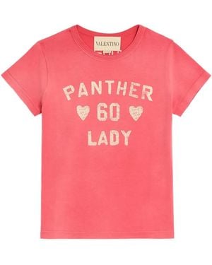 Valentino Garavani Panther Lady-Print T-Shirt - Pink