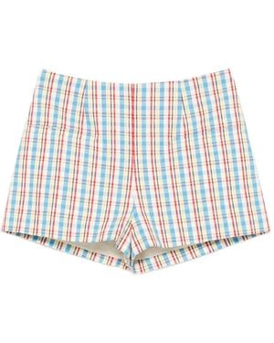 Faithfull the Brand Aurora Check-Pattern Shorts - White