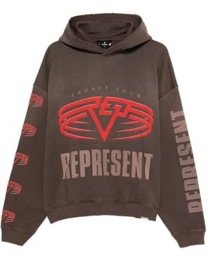 Represent Graphic-Print Hoodie - Brown