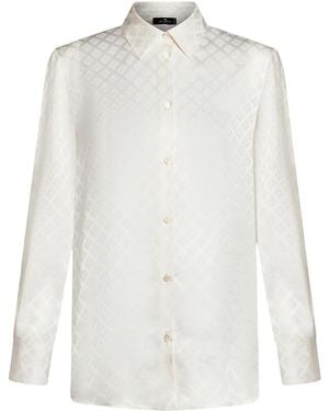 Etro Printed Silk-Viscose Shirt for Women - White